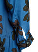 Bedrukte viscose midi-jurk met lange mouwen, Blauw, Packshot image number 3
