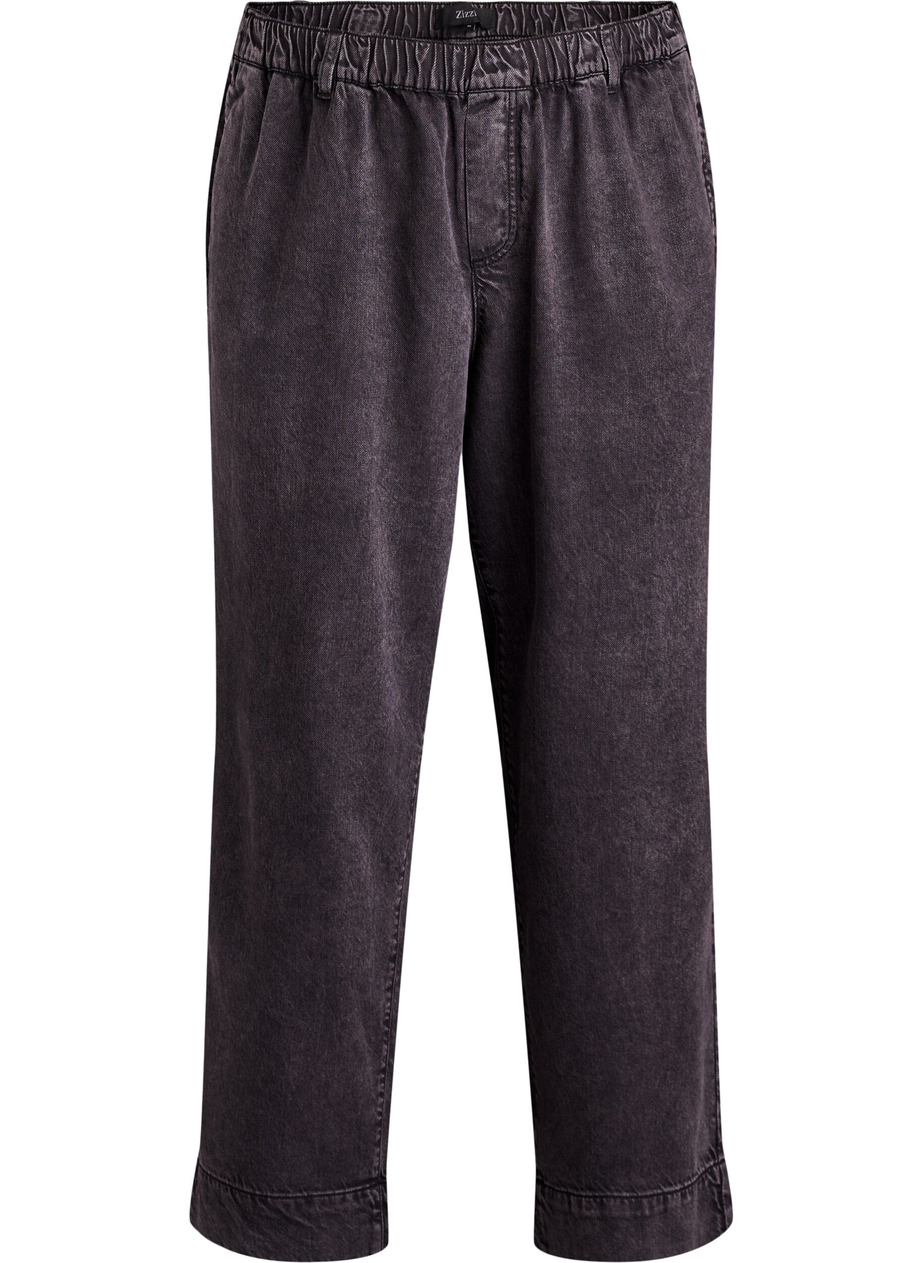 Brede jeans met een elastische tailleband