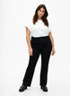 Ellen bootcut jeans met hoge taille, Zwart, Model image number 0