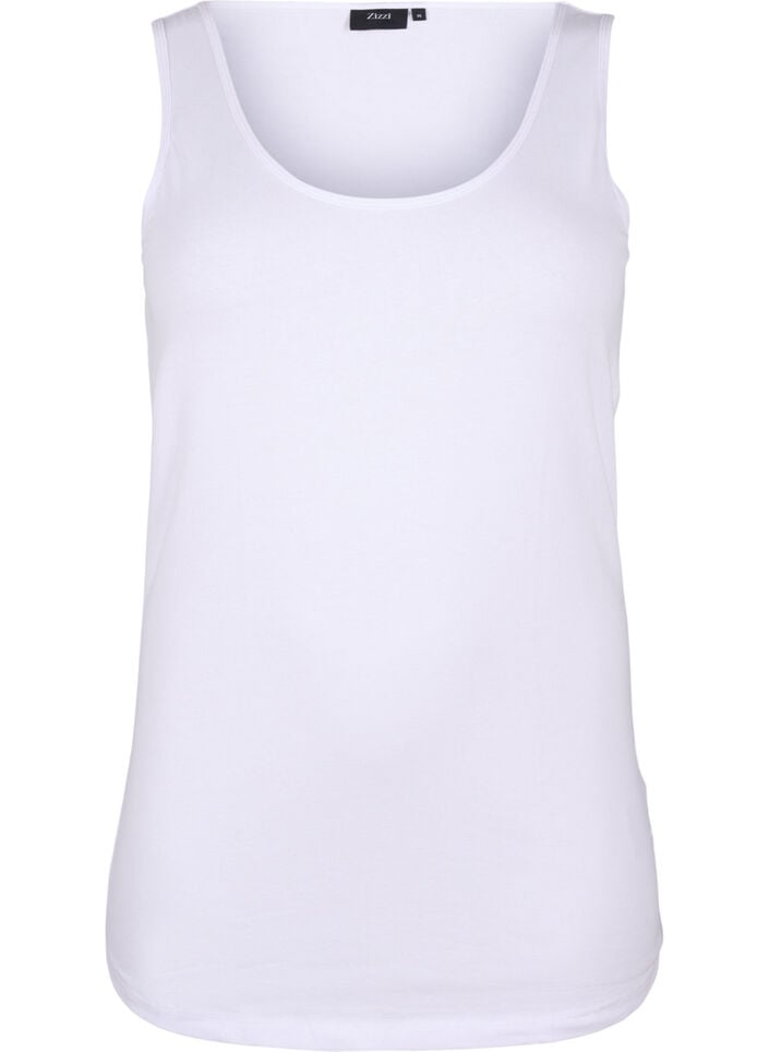 Effen gekleurd basic top in katoen, Wit, Packshot
