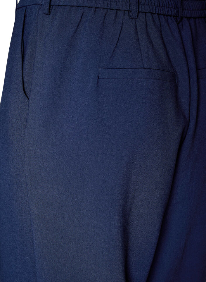 Pantalon de tailleur taille haute et coupe droite, Bleu, Packshot image number 3