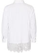 Losse blouse met een brede kanten rand, Wit, Packshot image number 1
