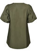 Tunic met ballonnenmouwen en een V-hals, Groen, Packshot image number 1
