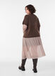 Jupe midi en maille &agrave; carreaux, Beige, Model image number 1
