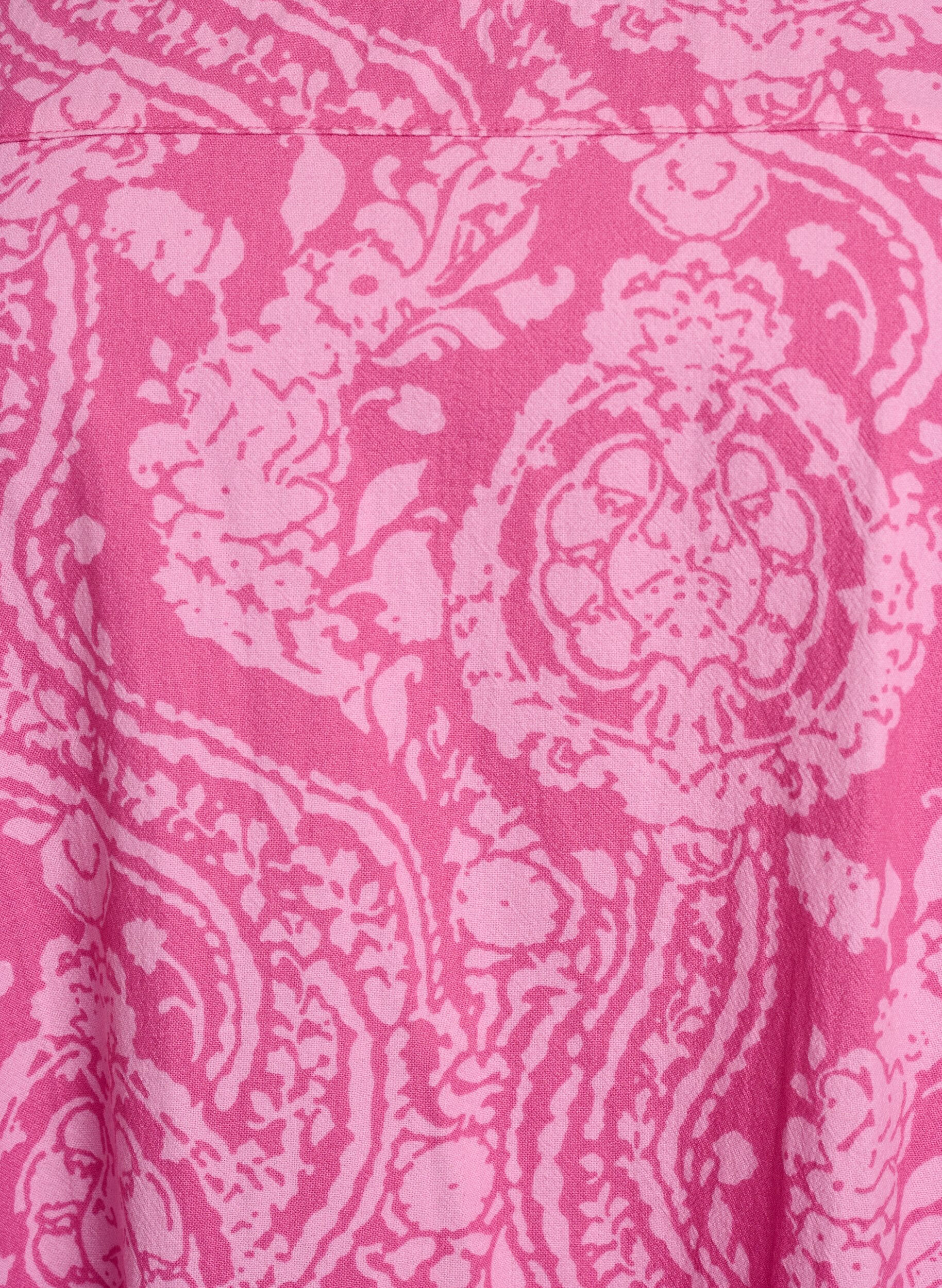 ZizziKatoenen jurk met korte mouwen en print, Roze, Packshot image number 2