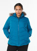 Kort pufferjack met capuchon, Blauw, Model image number 0
