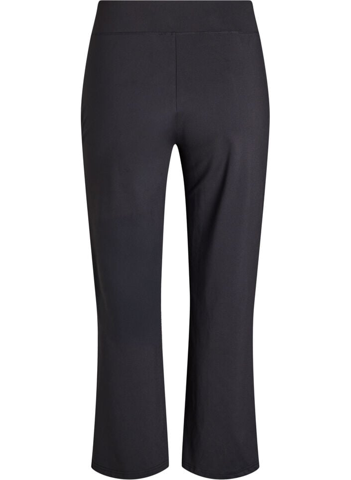 Stijlvolle workout broek met een lichte flare, Black, Packshot
