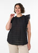Blouse met textuur en ruches zonder mouwen, Zwart, Model image number 0