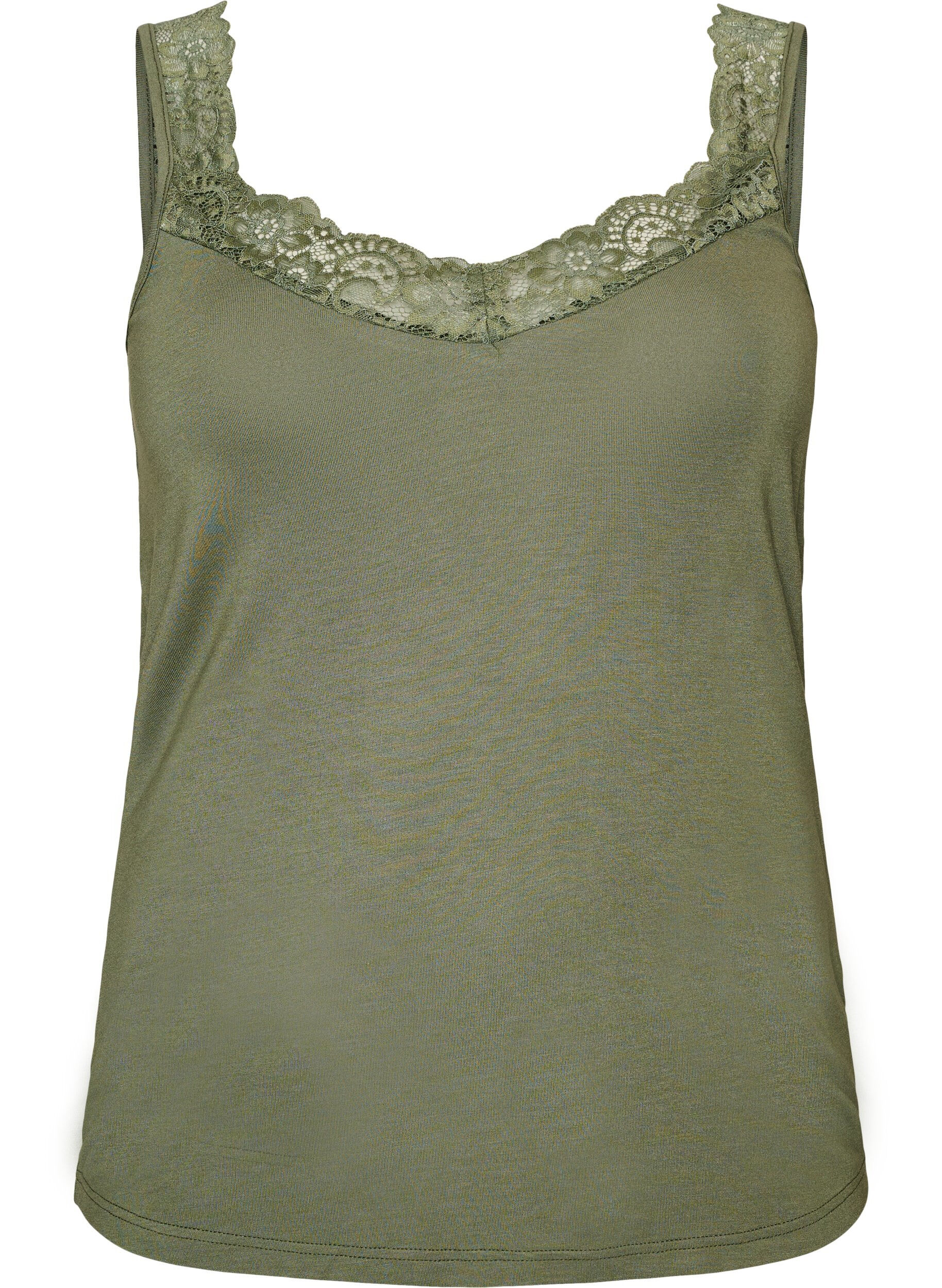 Viscose top met kanten rand