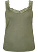 Viscose top met kanten rand, Groen, Packshot image number 0