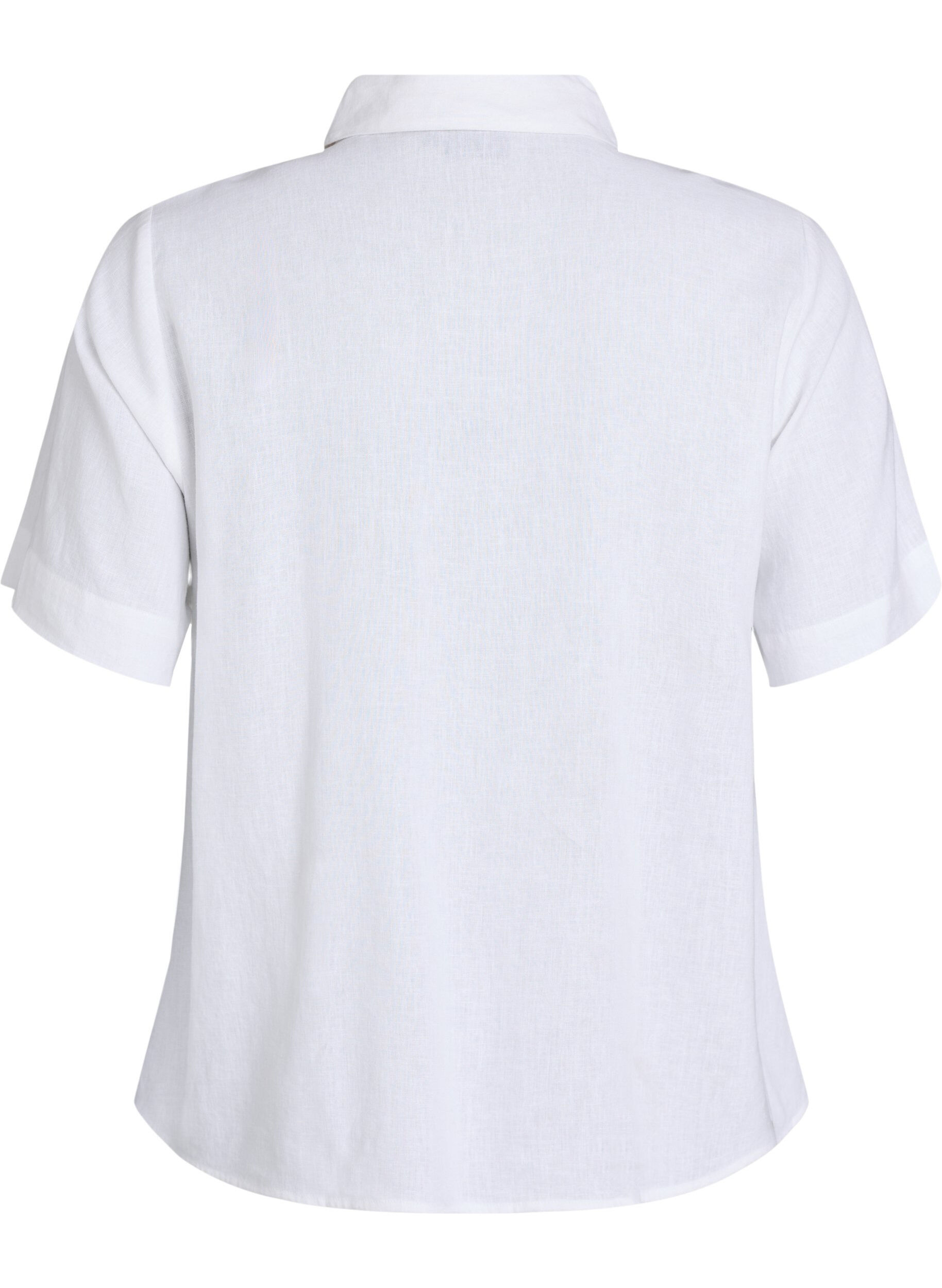 ZizziShirt met korte mouwen in linnen en viscose, Wit, Packshot image number 1