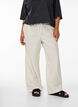 Losse broek met hoge taille en zakken, Vanille, Model image number 2