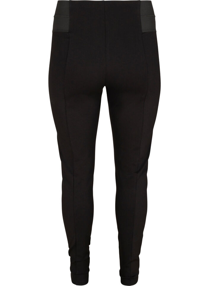 Legging met breed elastiek in de taille, Zwart, Packshot
