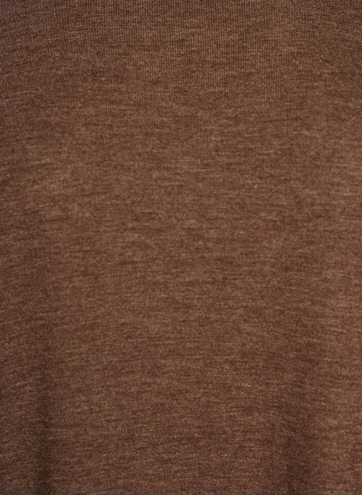 Jersey blouse met 3/4 mouwen, Bruin, Packshot image number 2