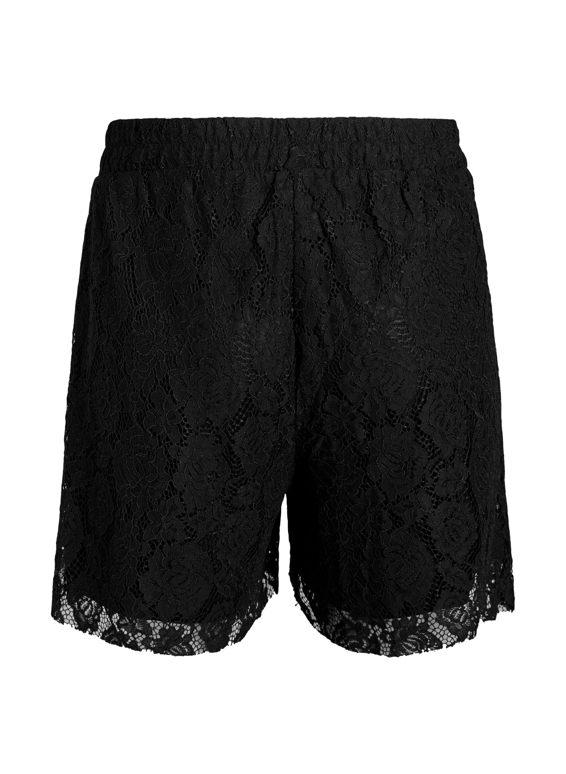 ZizziLuchtige kanten shorts, Zwart, Packshot image number 1