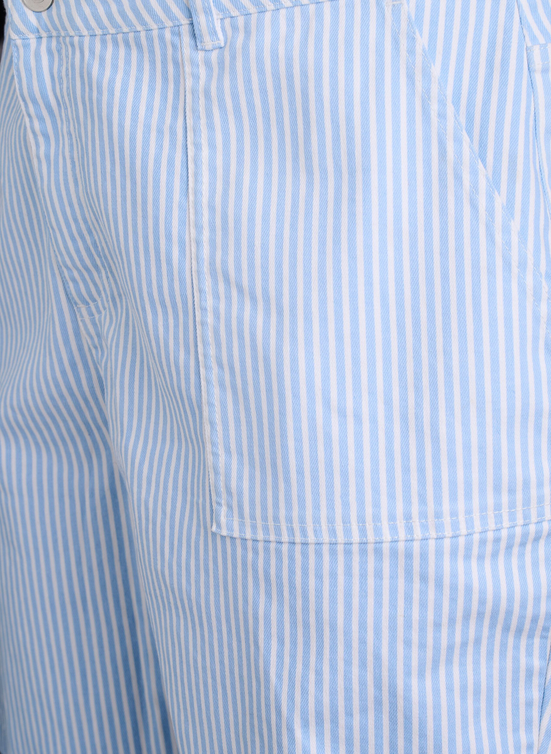 ZizziGestreepte bermudashorts met hoge taille, Blauw, Packshot image number 2