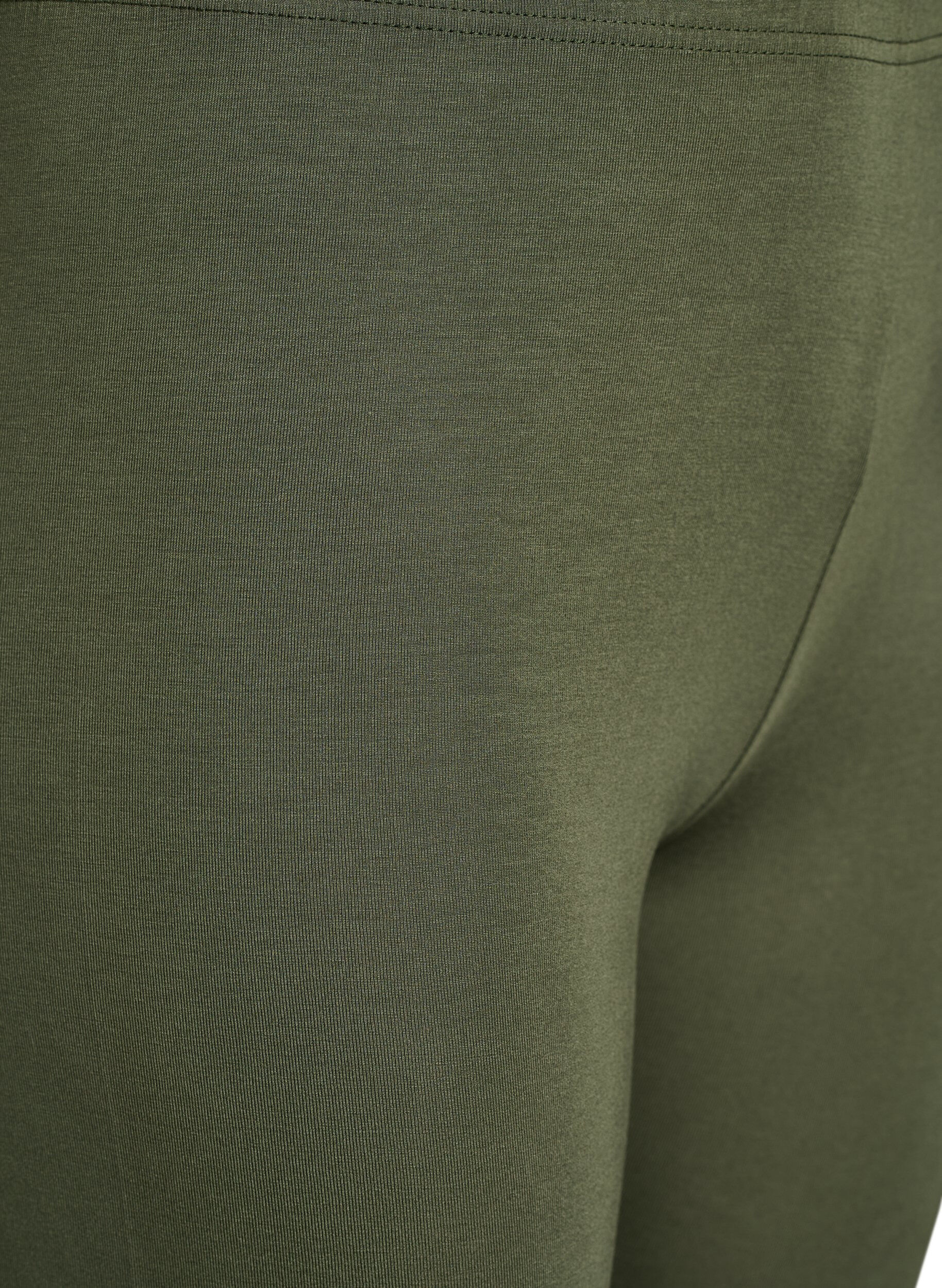 ZizziBasic 3/4 legging in viscose, Groen, Packshot image number 2