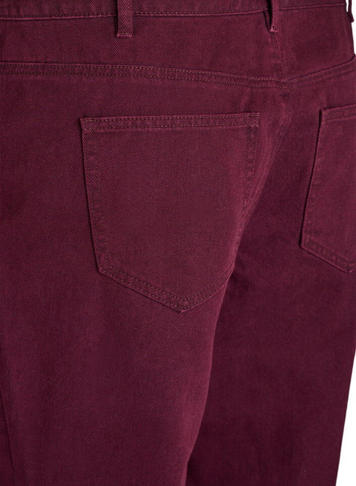 Gekleurde high-waist jeans met een strikceintuur, Rood, Packshot image number 3