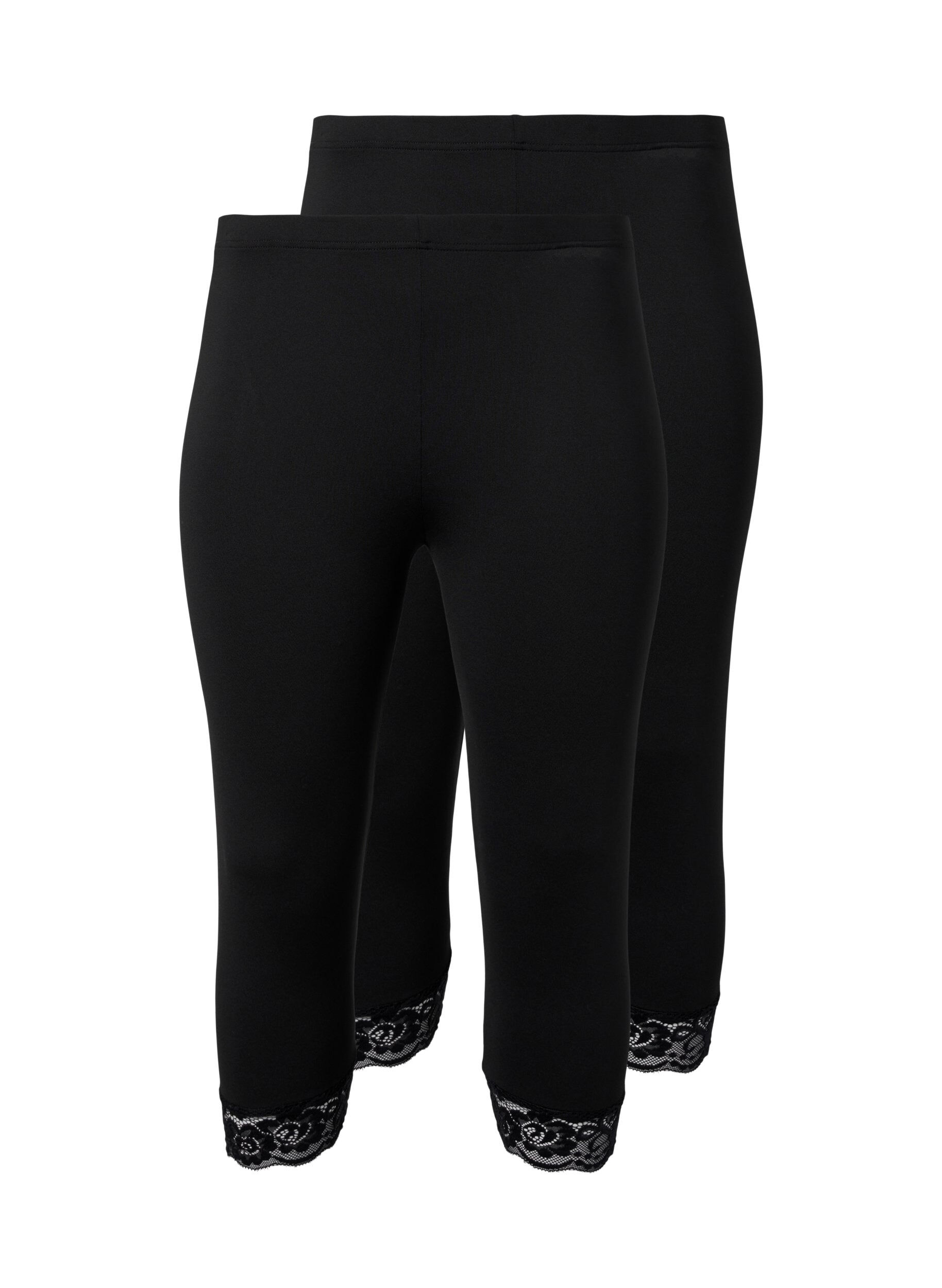 2 paar 3/4 leggings met kanten randje