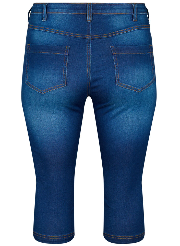 High waist Amy capri jeans met super slim fit, Blue denim, Packshot