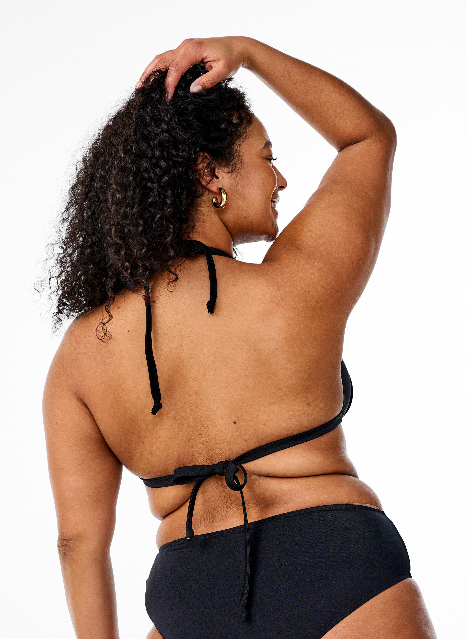 ZizziEffen driehoekige bikinitop, Zwart, Model image number 1