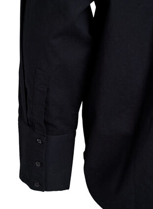 ZizziKatoenen shirt met ton-sur-ton bloemenborduursel, Black, Packshot image number 4