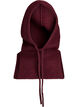 Gebreide balaclava met trekkoordjes, Donker Bordeaux, Packshot image number 0
