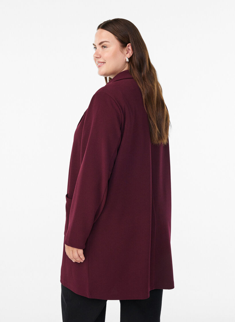 Lange jas met zakken, Rood, Model image number 2