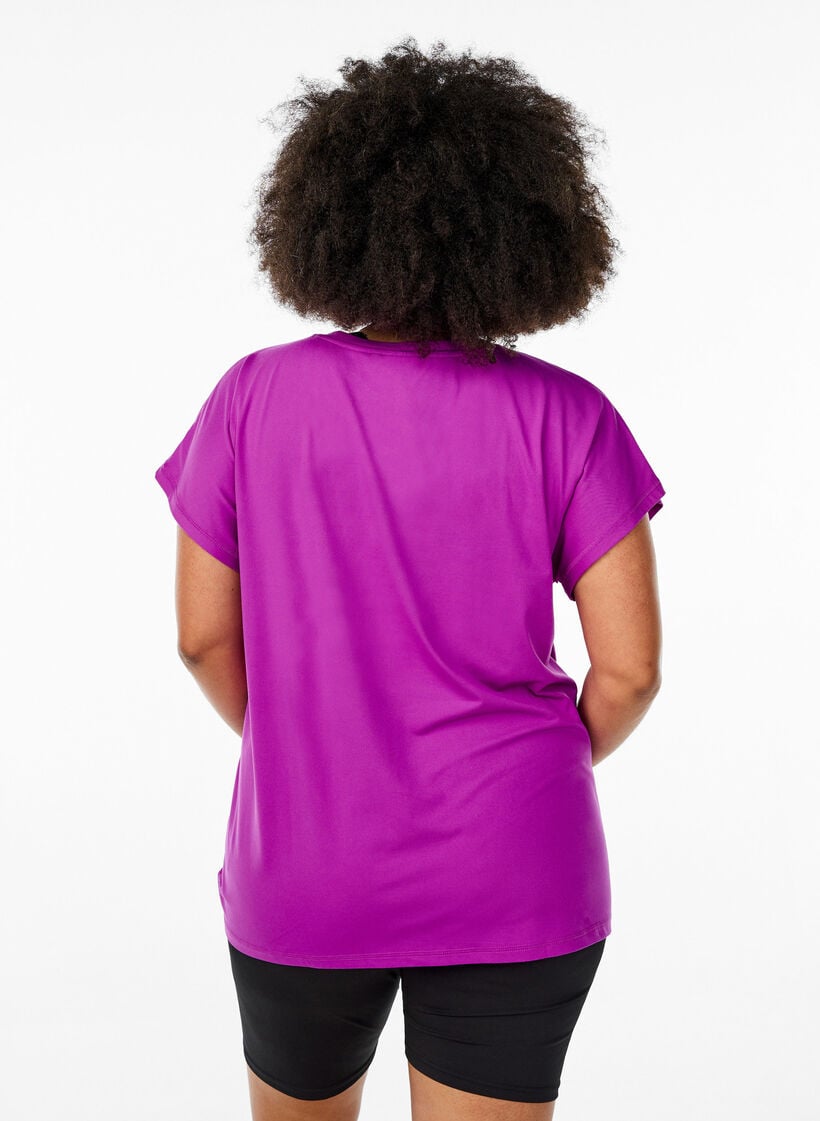 Effen gekleurd trainingsshirt, Purple Cactus Flower, Model