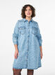 Denim jurk met hartjespatroon, Blauw, Model image number 0
