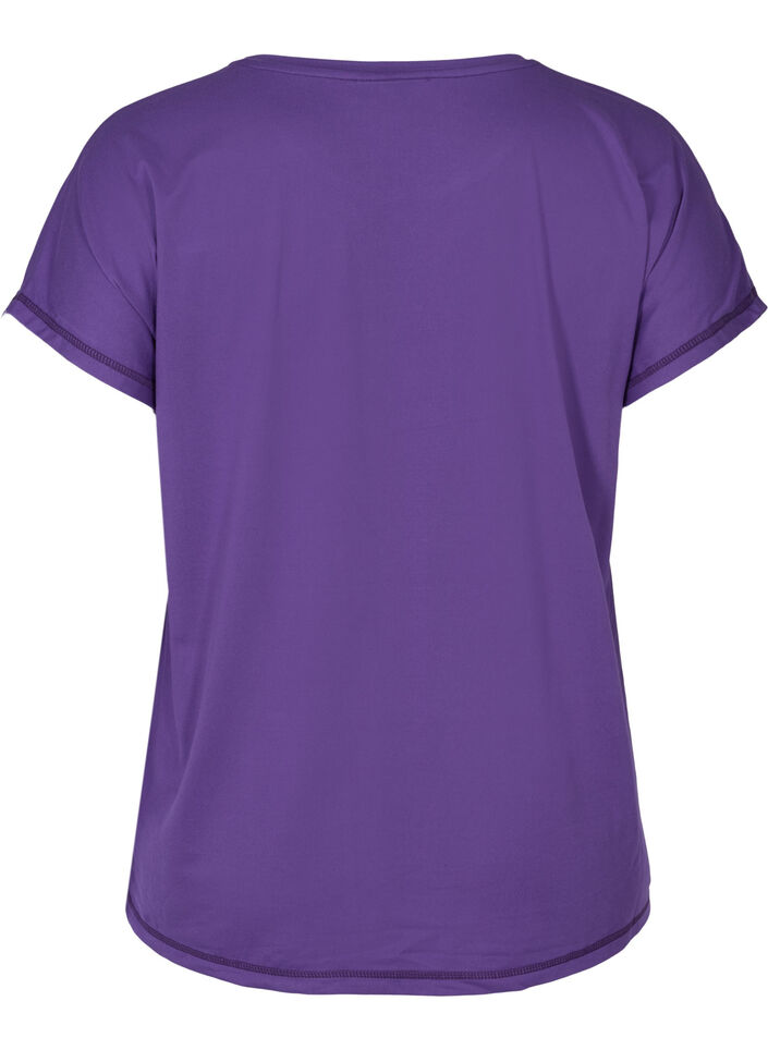 Effen gekleurd T-shirt voor sporten, Paars, Packshot image number 1