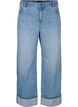 Wijde jeans met omgeslagen pijpen, Blauw, Packshot image number 0