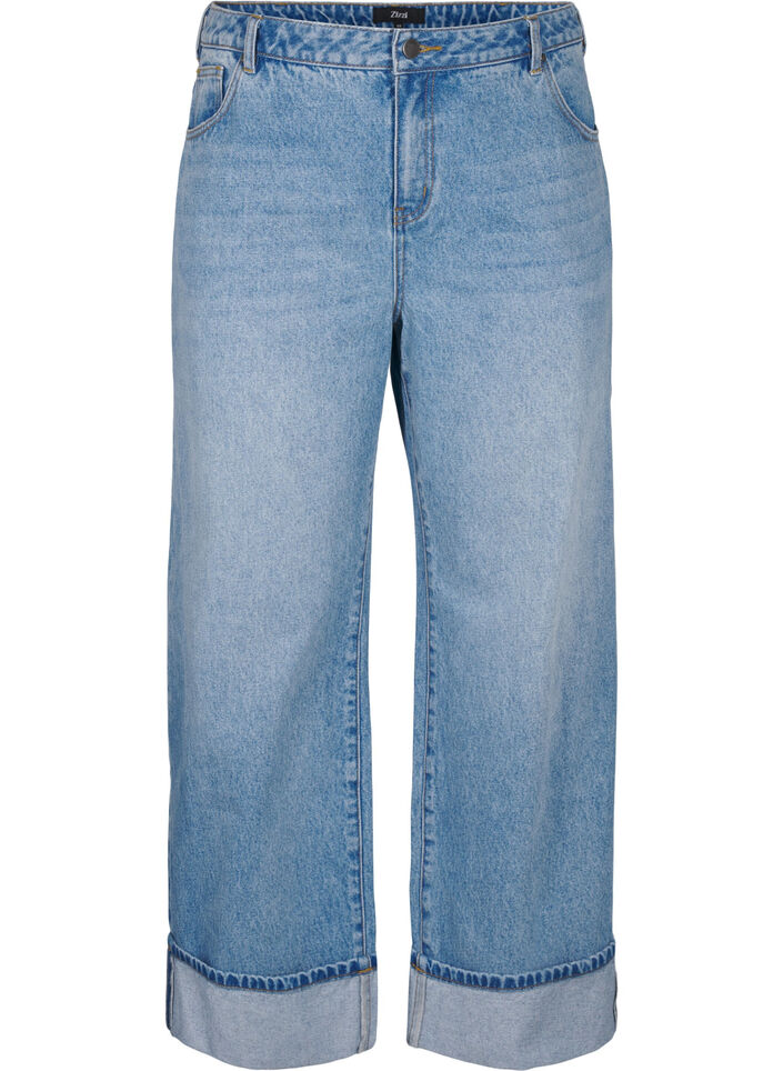 Wijde jeans met omgeslagen pijpen, L.B.Denim, Packshot