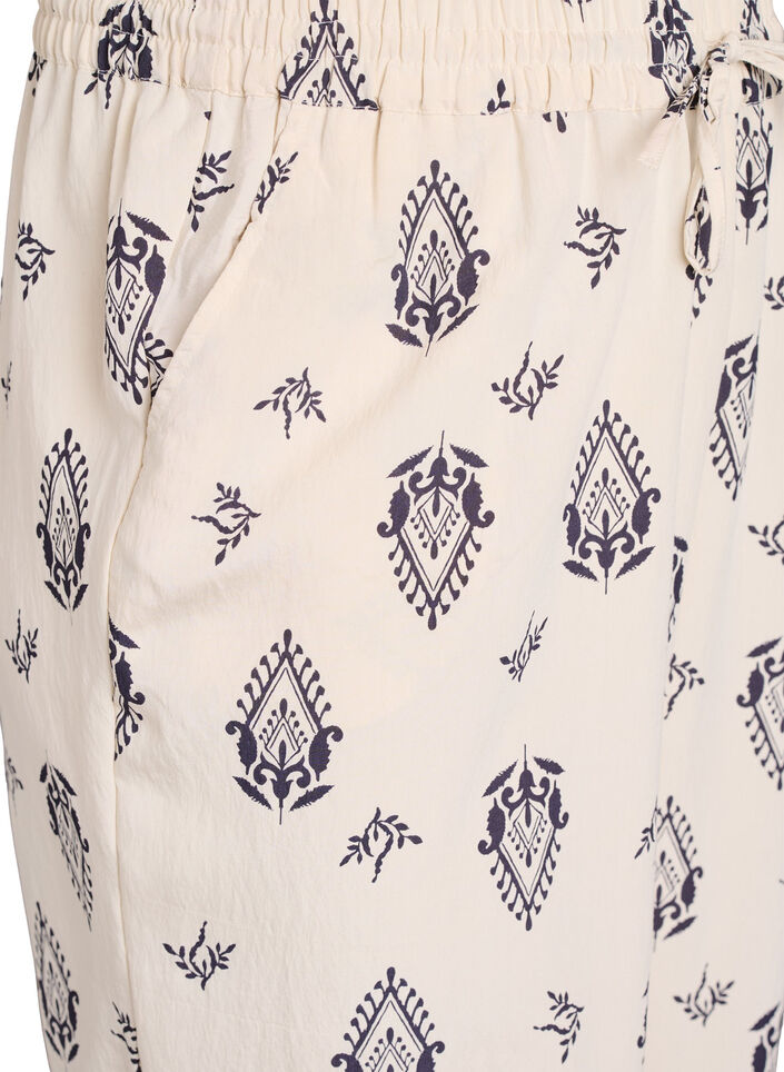 Losse broek met print en hoge taille, Birch Black AOP, Packshot