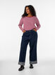 Gestreepte blouse met lange mouwen, Roze, Model image number 1