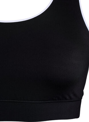 ZizziRacerback sport-bh met contrasterende biezen, Black w. Piping, Packshot image number 2
