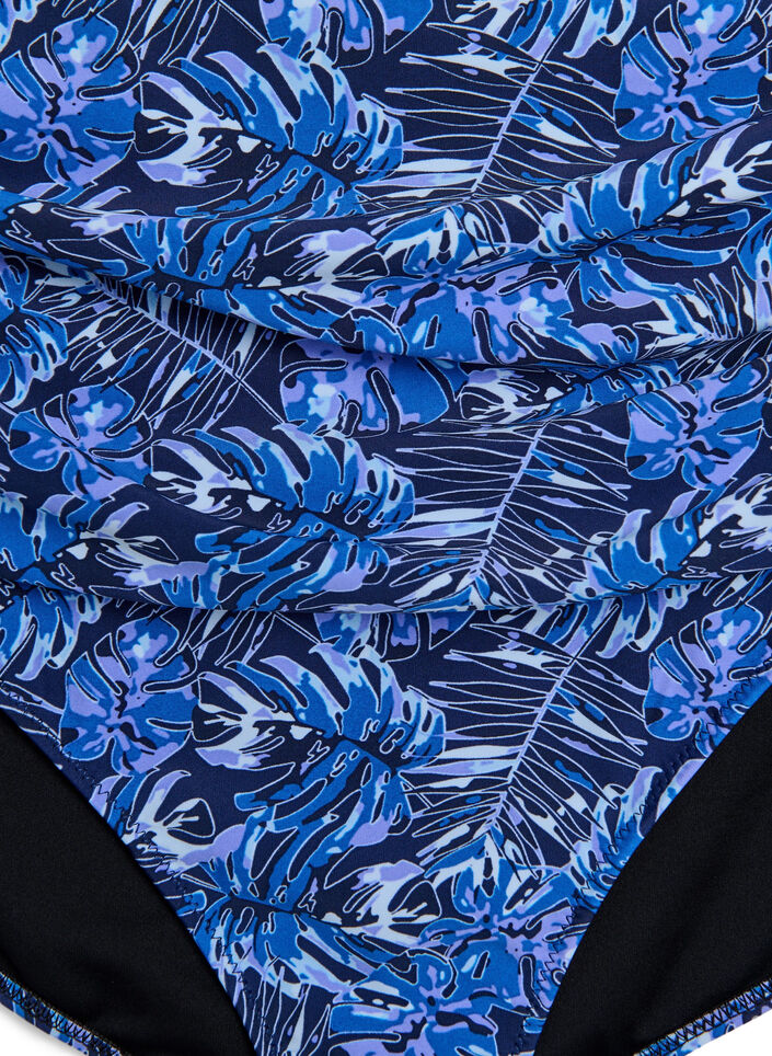 Hoge taille bikinibroekjes met patroon, Blauw, Packshot image number 2