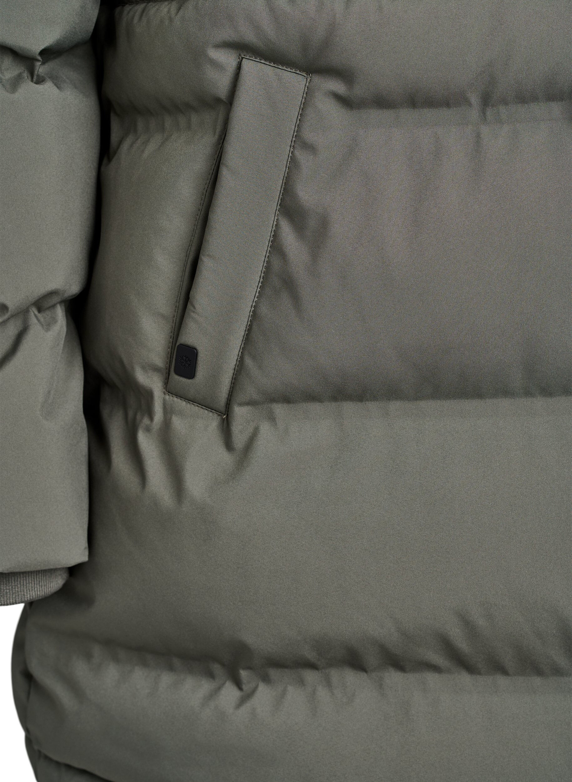 ZizziHalflange pufferjas met verstelbare taille, Grijs, Packshot image number 3