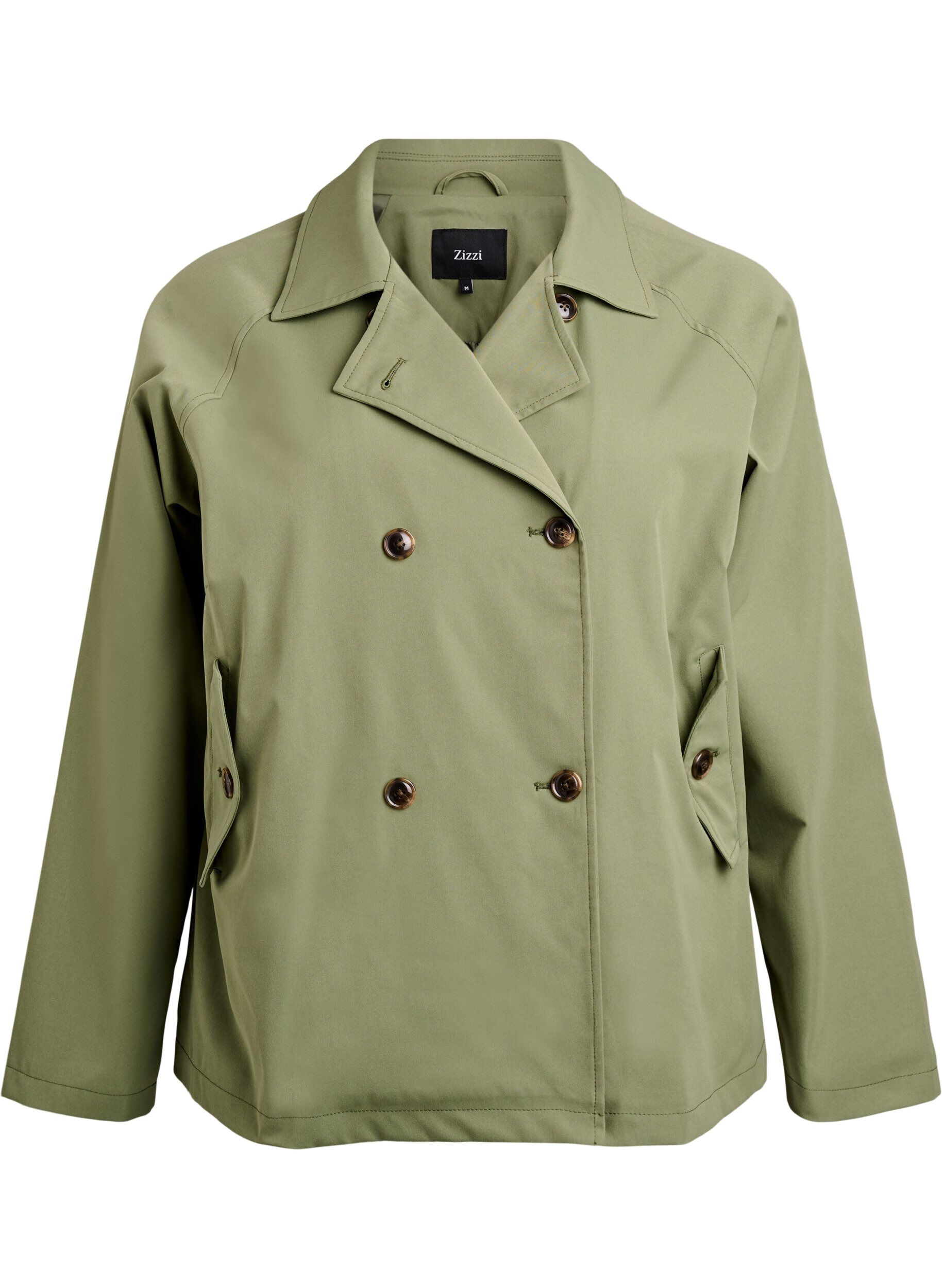 Korte trenchcoat met zakken