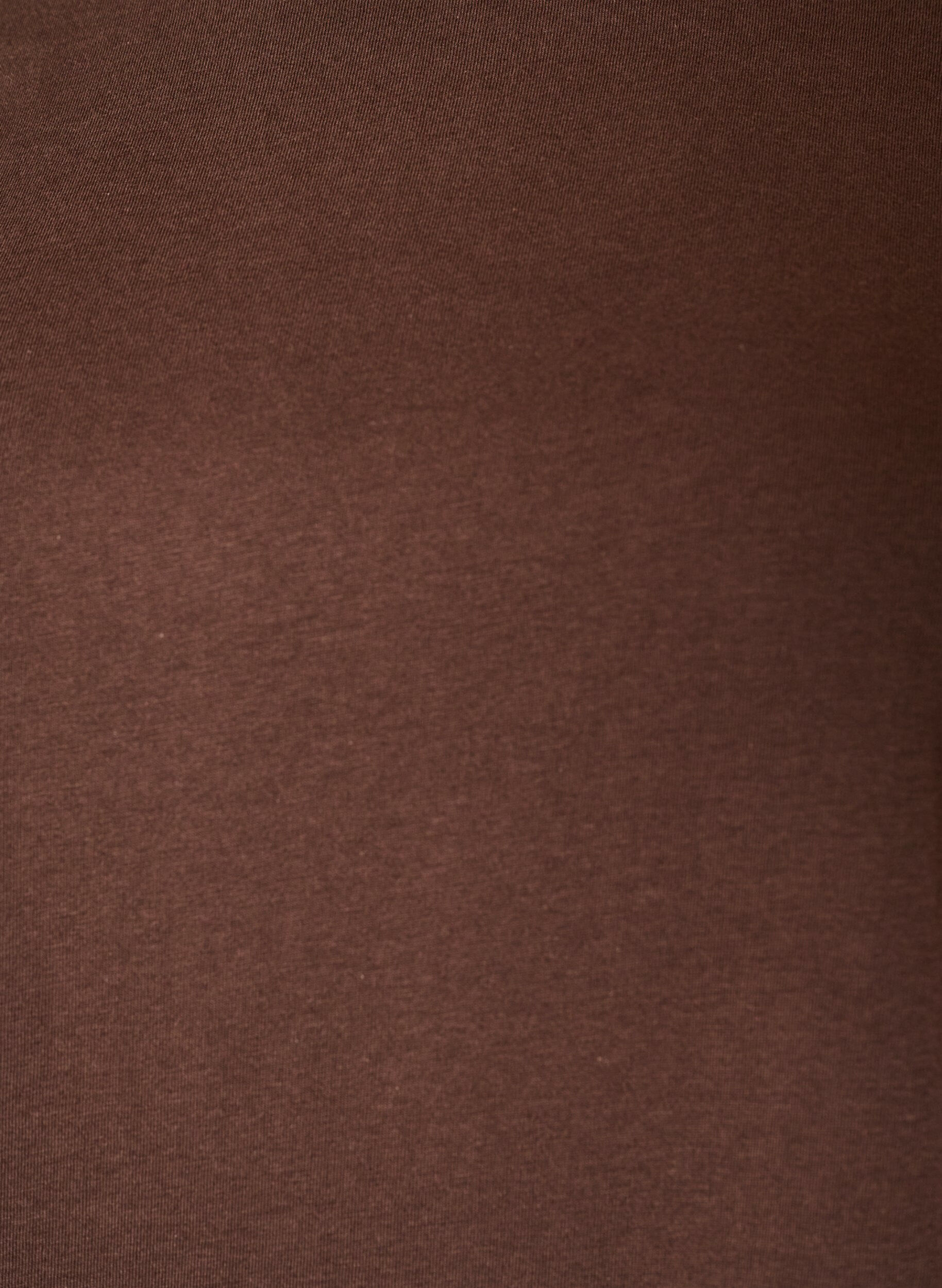 ZizziT-shirt met asymmetrische kanten zoom, Bruin, Packshot image number 2