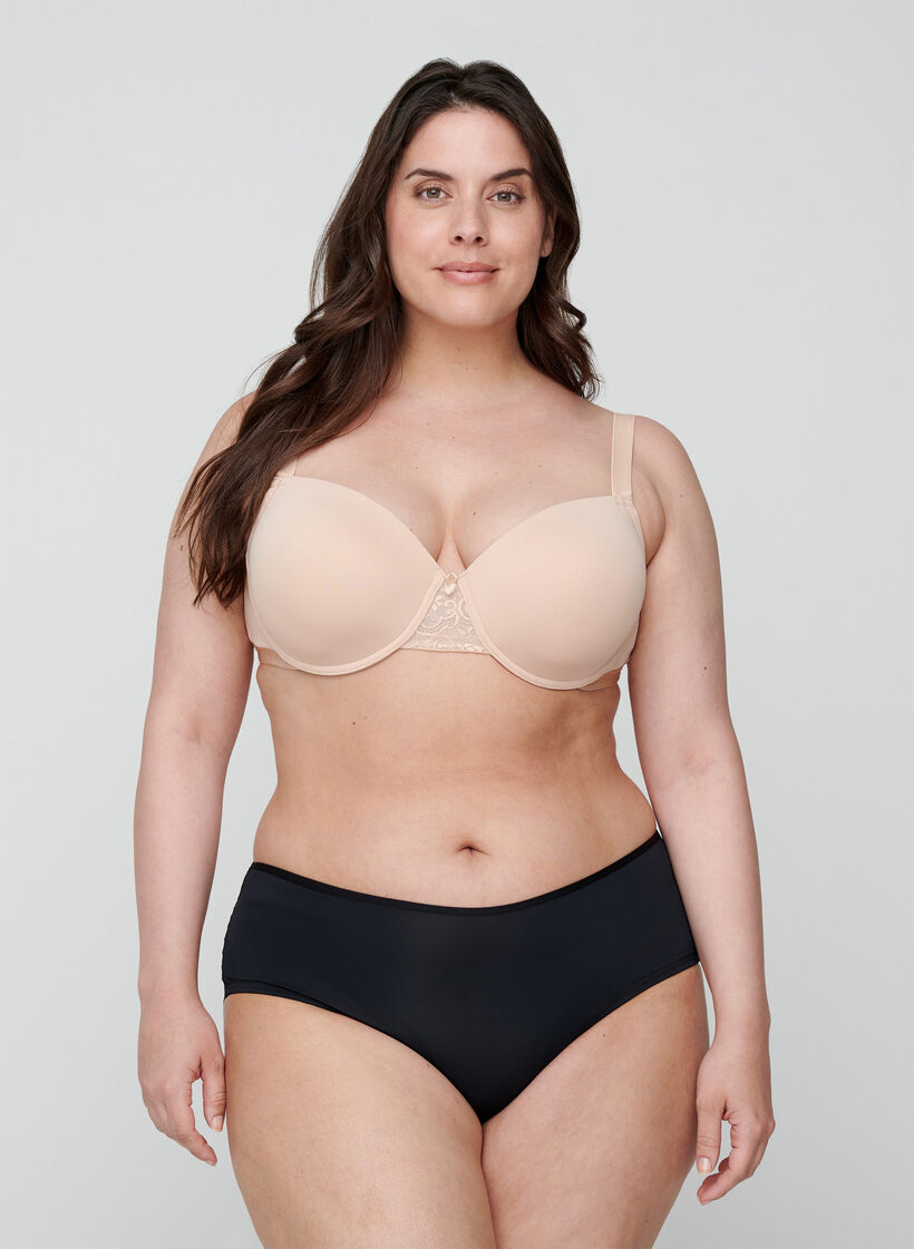 Voorgevormde beha met gaas, Beige, Model image number 1