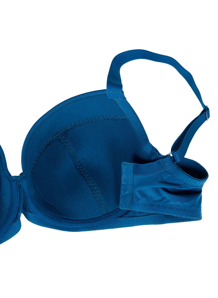 Gevulde beugelbeha met kant, Blauw, Packshot image number 3