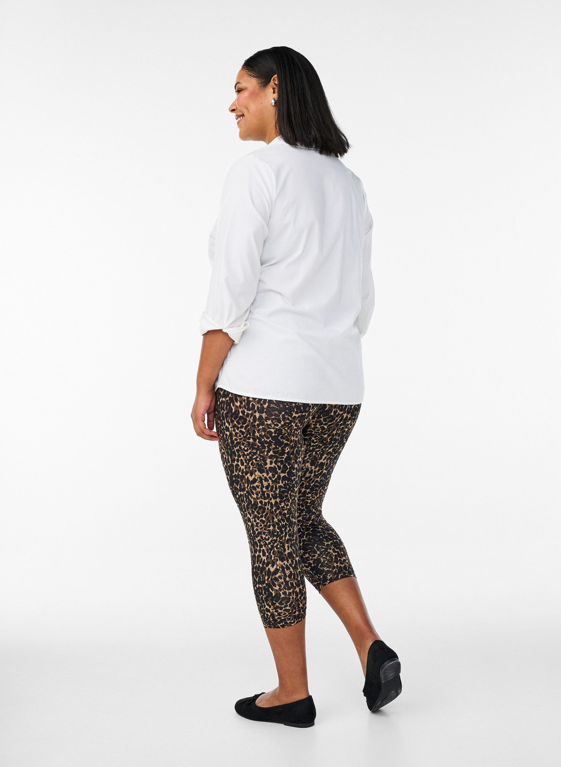 Zizzi2-pack 3/4 lengte leggings, Zwart, Model image number 2