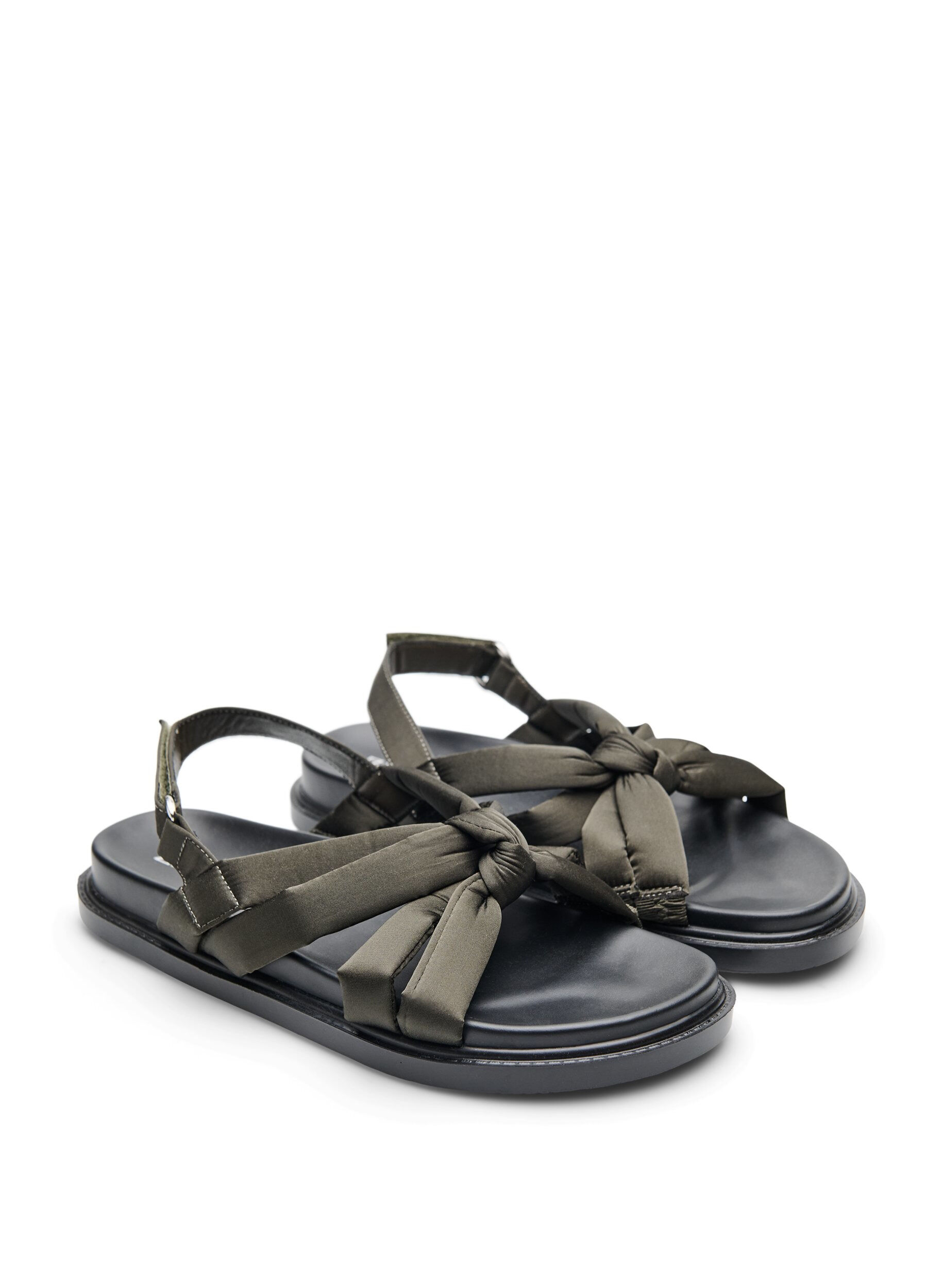 ZizziWide fit - Sandalen met knoopdetail, Groen, Packshot image number 1