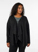 Open vest van jersey met structuur, Zwart, Model image number 0