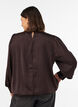 Blouse met satijnen look en ballonvorm, Bruin, Model image number 2
