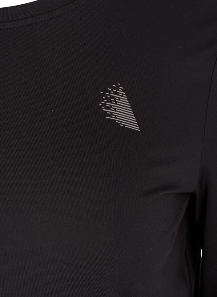 Sportblouse met lange mouwen, Zwart, Packshot image number 2