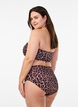 Leopard hoog getailleerde bikini broekjes, Bruin, Model image number 1