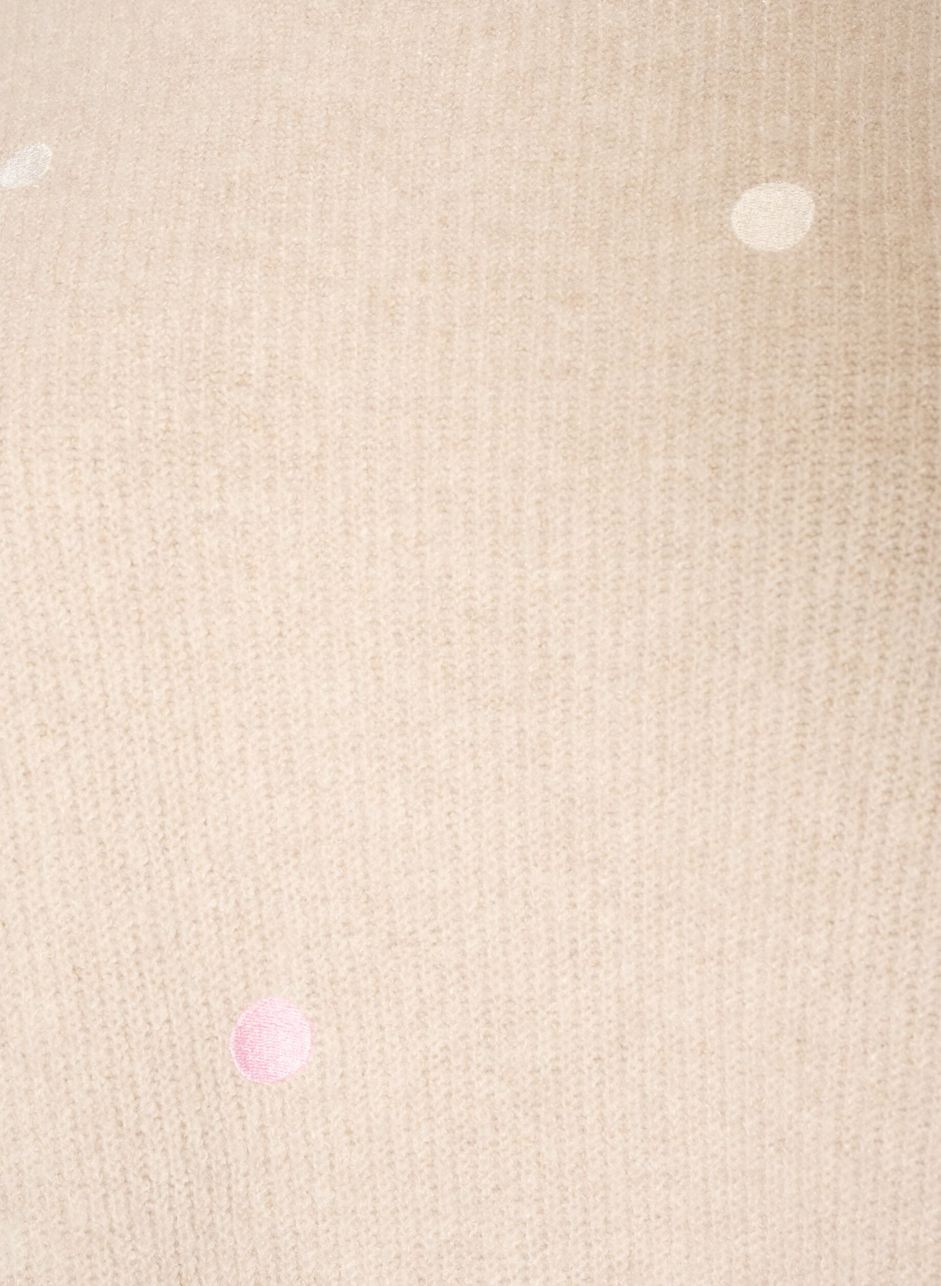 ZizziGebreide blouse met kleine geborduurde motieven, Beige, Packshot image number 2