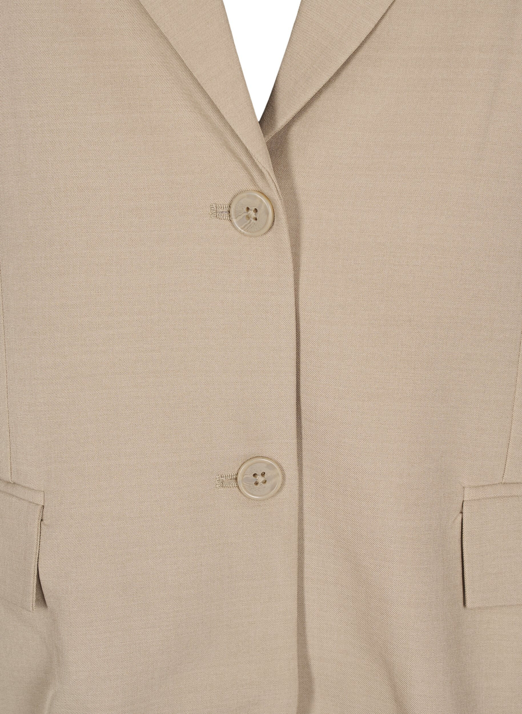 ZizziFLASH - Blazer met zakken en een split, Beige, Packshot image number 2